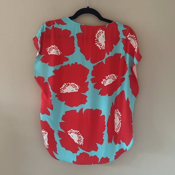 Milly Floral Print Top Sz XS (0-2) Bright Colorful Preppy Resortwear Vacation - Picture 2 of 7